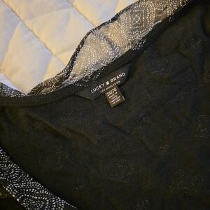 Lucky Brand Black and White Lace Top